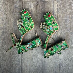 Embellished Green Heels